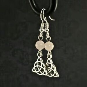 Beaded Power of Three Triquetra Earrings